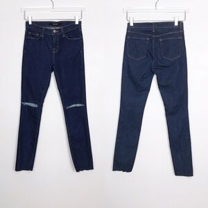 J Brand Skinny Leg Pure Dark Wash Released Hem 25